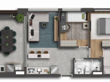 Planta 68 m 2 dorms