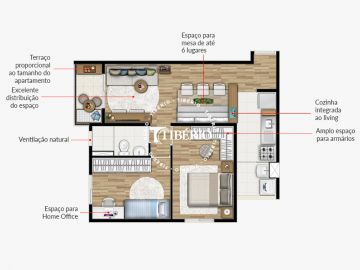 Planta 2 dorms com suite 51 m