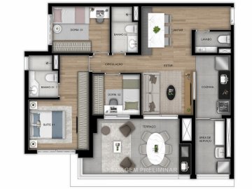 Planta 94 m 3 dorms